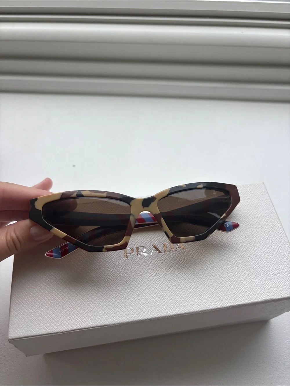 Prada Tortoiseshell Cat-Eye Sunglasses Shield Tinted Sunglasses